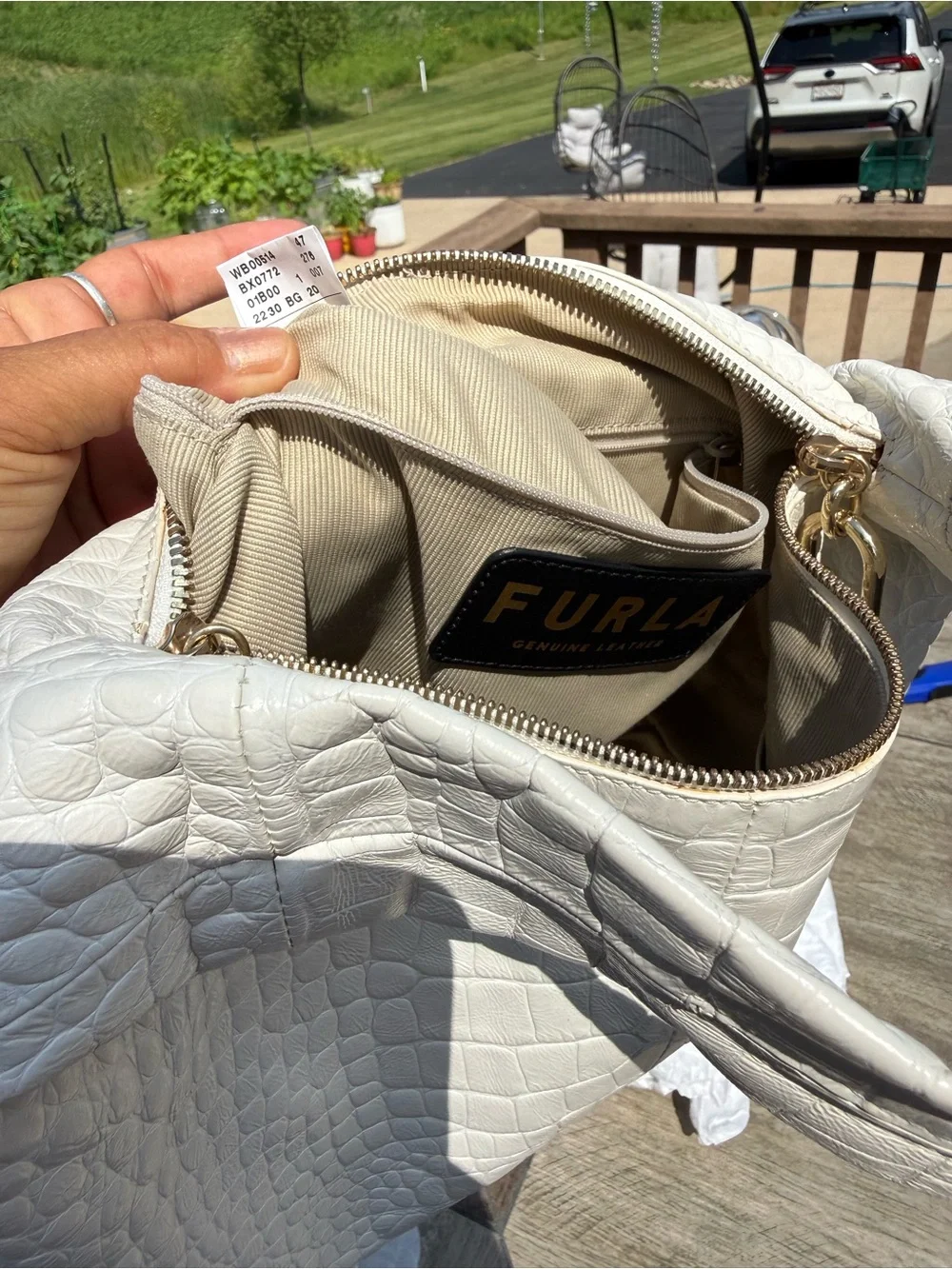 EUC Furla Ginger Hobo Bag in croc-embossed leather - Picture 12 of 12